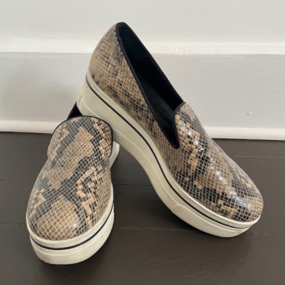 Stella McCartney Snakeskin Wedge Slip Ons